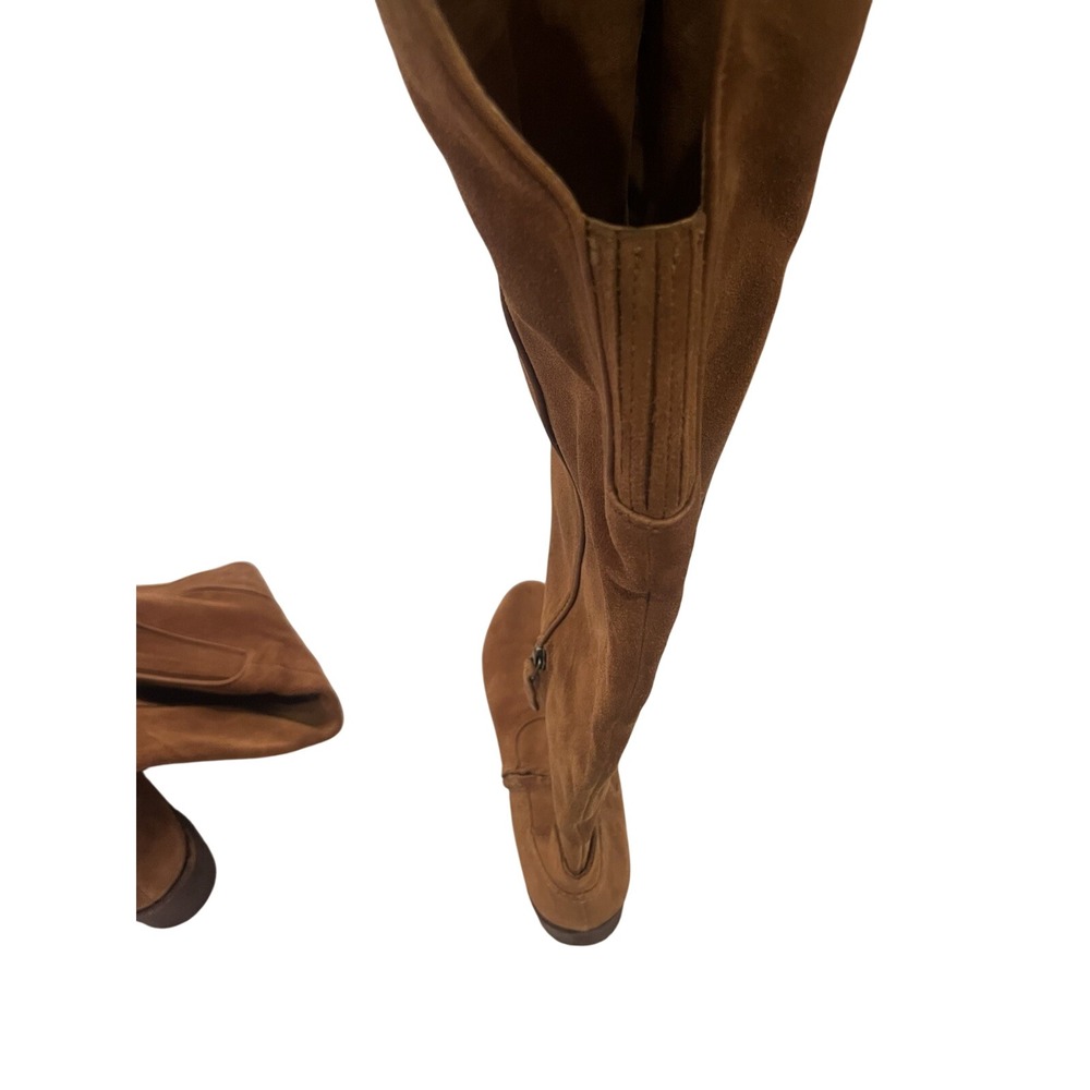 Dolce Vita Brown Suede Knee High Zip Riding Boots Almond Toe Women's - Picture 8 of 9